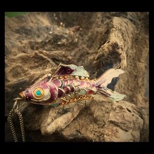 Vintage China Koi Carp Necklace